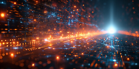 Fototapeta premium Digital background for tech, AI, neural networks, data, audio, graphics