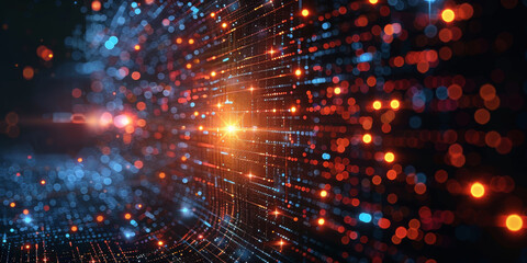Naklejka premium Digital background for tech, AI, neural networks, data, audio, graphics