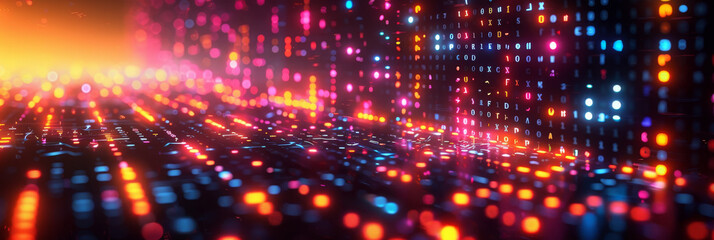 Obraz premium Digital background for tech, AI, neural networks, data, audio, graphics