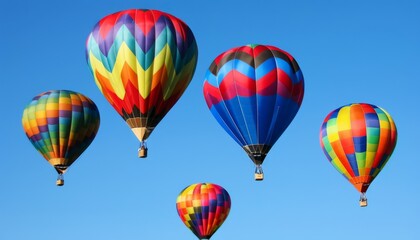 Obraz premium Rainbow Parade in the Sky: A Spectacular Display of Colorful Hot-Air Balloons