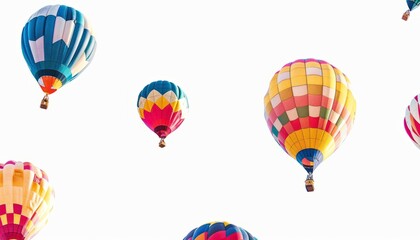 Obraz premium Up, Up, and Away: A Seamless Tile of Vibrant Hot-Air Balloons against a Blank Canvas
