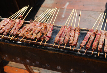 Grilled skewers of mutton or lamb called ARROSTICINI are a typical dish of Italy