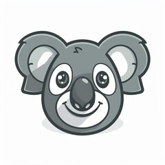 Fototapeta premium Cute cartoon koala face illustration