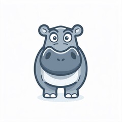 Obraz premium Cute cartoon hippopotamus illustration.