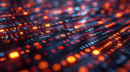 Fototapeta premium An abstract background featuring binary code and digital locks, emphasizing cybersecurity and data encryption. Minimal and Simple,