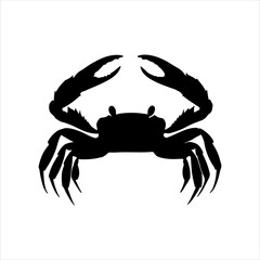 Live crab silhouette isolated on white background. Live crab icon vector illustration design.