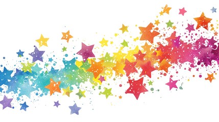 Border of handdrawn rainbow stars