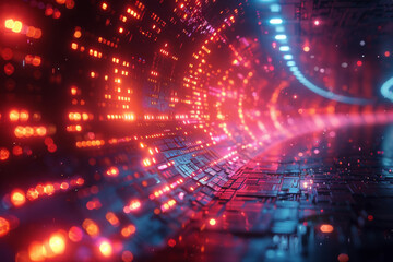 Obraz premium Digital background for tech, AI, neural networks, data, audio, graphics