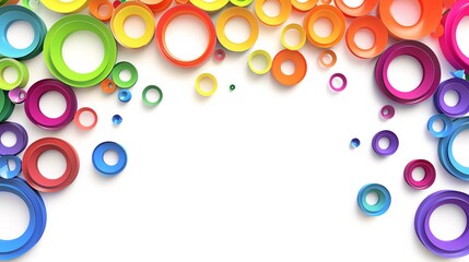 Border with 3D rainbow circles