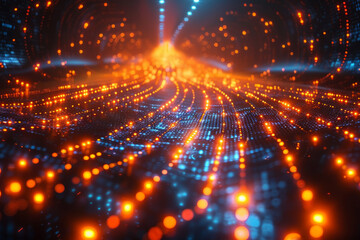 Digital background for tech, AI, neural networks, data, audio, graphics