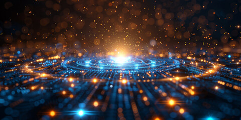 Fototapeta premium Digital background for tech, AI, neural networks, data, audio, graphics