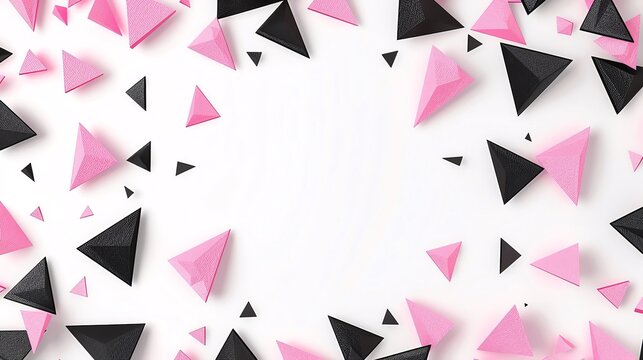 Border with overlapping pink and black triangles