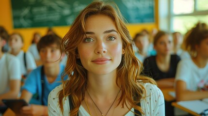 portrait of a woman in a cafe