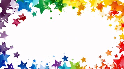 Frame with Pride and rainbow stars