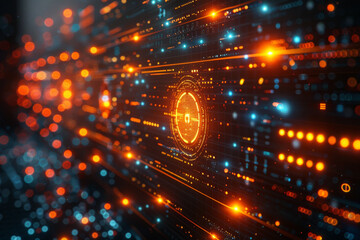 Obraz premium Digital background for tech, AI, neural networks, data, audio, graphics