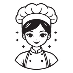 Cartoon Chef Character in Uniform Illustration