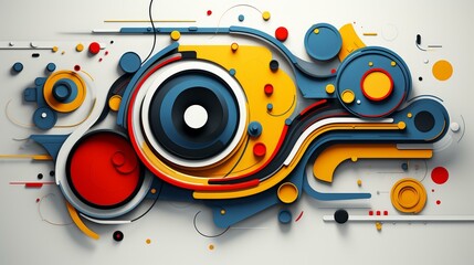 Obraz premium Expressive abstract illustrations with bold lines and organic shapes, featuring high detail and flat texture.