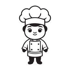 Cartoon Chef Character in Uniform Illustration