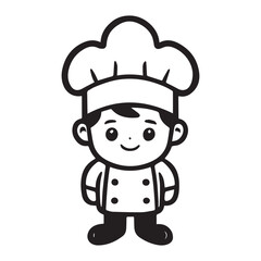 Cartoon Chef Character in Uniform Illustration