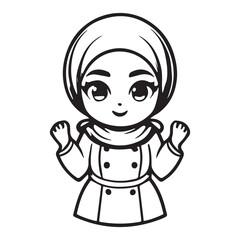 Cartoon Chef Character in Uniform Illustration