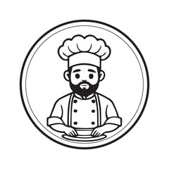 Cartoon Chef Character in Uniform Illustration