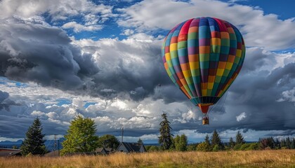 Naklejka premium Floating Serenity: A Colorful Journey Through the Clouds of Washington State