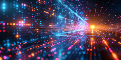 Naklejka premium Digital background for tech, AI, neural networks, data, audio, graphics