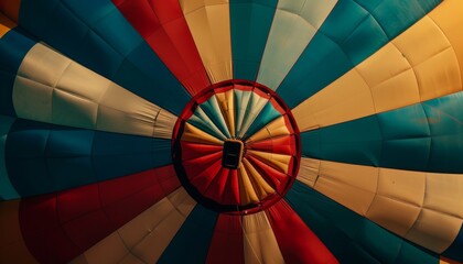 Fototapeta premium Floating Above: An Abstract Perspective from the Top of a Hot Air Balloon