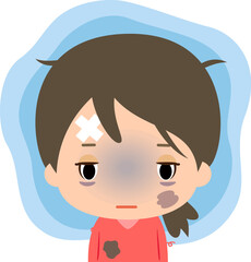 ボロボロで暗い表情の女性