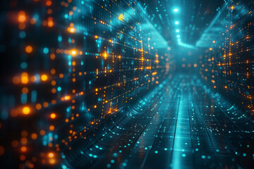 Obraz premium Digital background for tech, AI, neural networks, data, audio, graphics