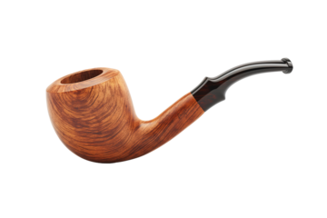 Wood smoking pipe isolated on a transparent background