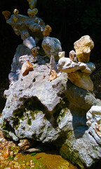 Stones stacked at Lost Creek in Reifsnider Missouri Conservation Area in Warrenton, MO 
