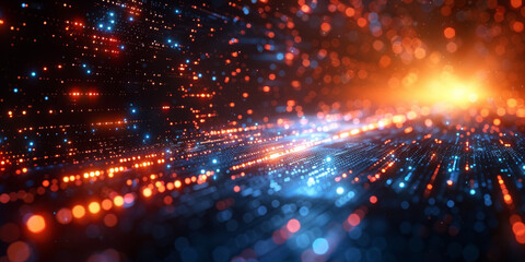 Fototapeta premium Digital background for tech, AI, neural networks, data, audio, graphics