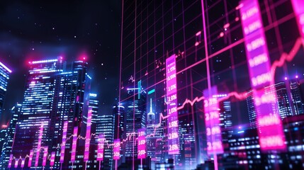Obraz premium The glowing financial charts