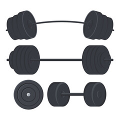 Vector Black Dumbbells Weight Gym Equipment