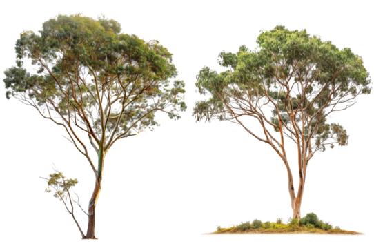 Side View of Eucalyptus Globulus Tree Isolated on Transparent or White Background, PNG - Powered by Adobe