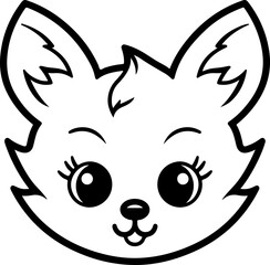 Cute fox head clipart design illustration