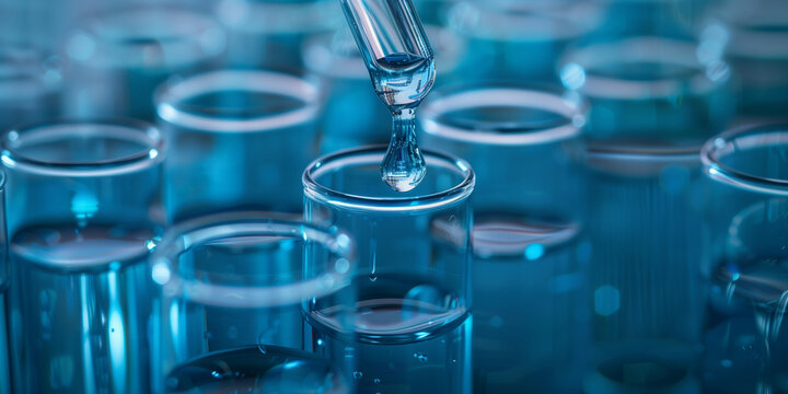 Close-up of reagent being dropped into a test tube. Laboratory precision analysis.Generative AI,試薬が試験管に滴下されるクローズアップ映像。実験室での緻密な分析。Generative AI、