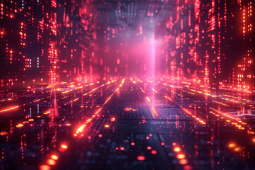 Obraz premium Digital background for tech, AI, neural networks, data, audio, graphics