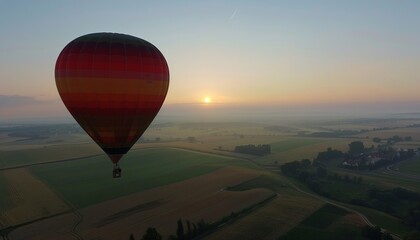 Obraz premium Adventures in the Air: Hot Air Ballooning over Hungary
