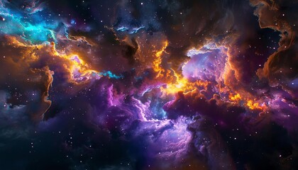 3D Model Abstract Art of Celestial birthing abstract nebula sculpture spawning radiant newborn stars into cosmos