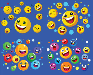 Emotion Various Colors Expressions and Positions-