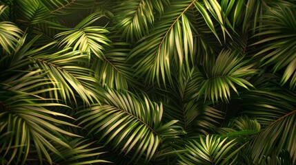 Texture of palm branches in the background