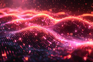 Fototapeta premium Digital background for tech, AI, neural networks, data, audio, graphics