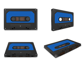 Obraz premium Set of vector retro audio cassettes.