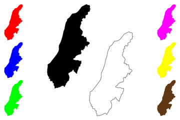 Adelaide island ( United Kingdom of Great Britain and Northern Ireland, British Antarctic Territory) map vector illustration, scribble sketch Adelaide map