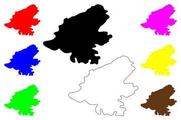 St Michaels island (United Kingdom of Great Britain and Northern Ireland, Isle of Man) map vector illustration, scribble sketch Isle of St Michael's or Fort map