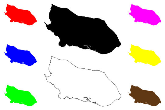 Sheppey island (United Kingdom of Great Britain and Northern Ireland, England) map vector illustration, scribble sketch Isle of Sheppey map
