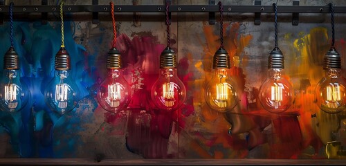 Solid backgrounds complement the bulb's color, creating a captivating display.