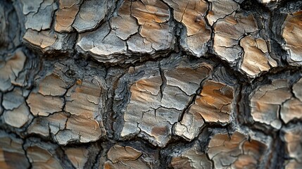 Fototapeta premium Close-up of a bark texture, showcasing the natural patterns and rough surface of tree bark. Minimal and Simple,